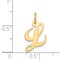 14K Yellow Gold Small Fancy Script Initial L Charm Jewerly 16mm x 13mm